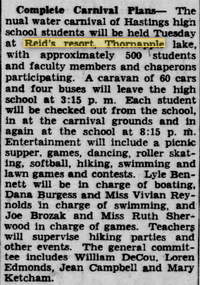 Reids Resort Thornapple Lake (Coles Landing) - 1940 Article